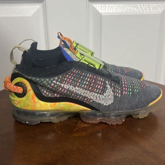 🔥Women NIKE Air Vapormax 2020 FK Flyknit Sz 7 Grey Yellow CJ6741-002 - PERFECT - Picture 8 of 13